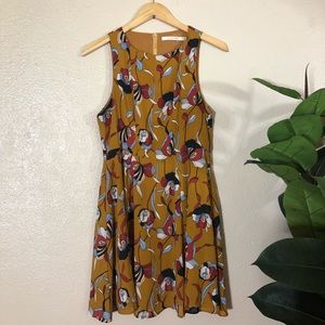 ModCloth Mustard Floral Dress